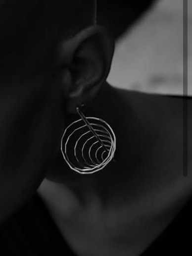Spiral silver earring